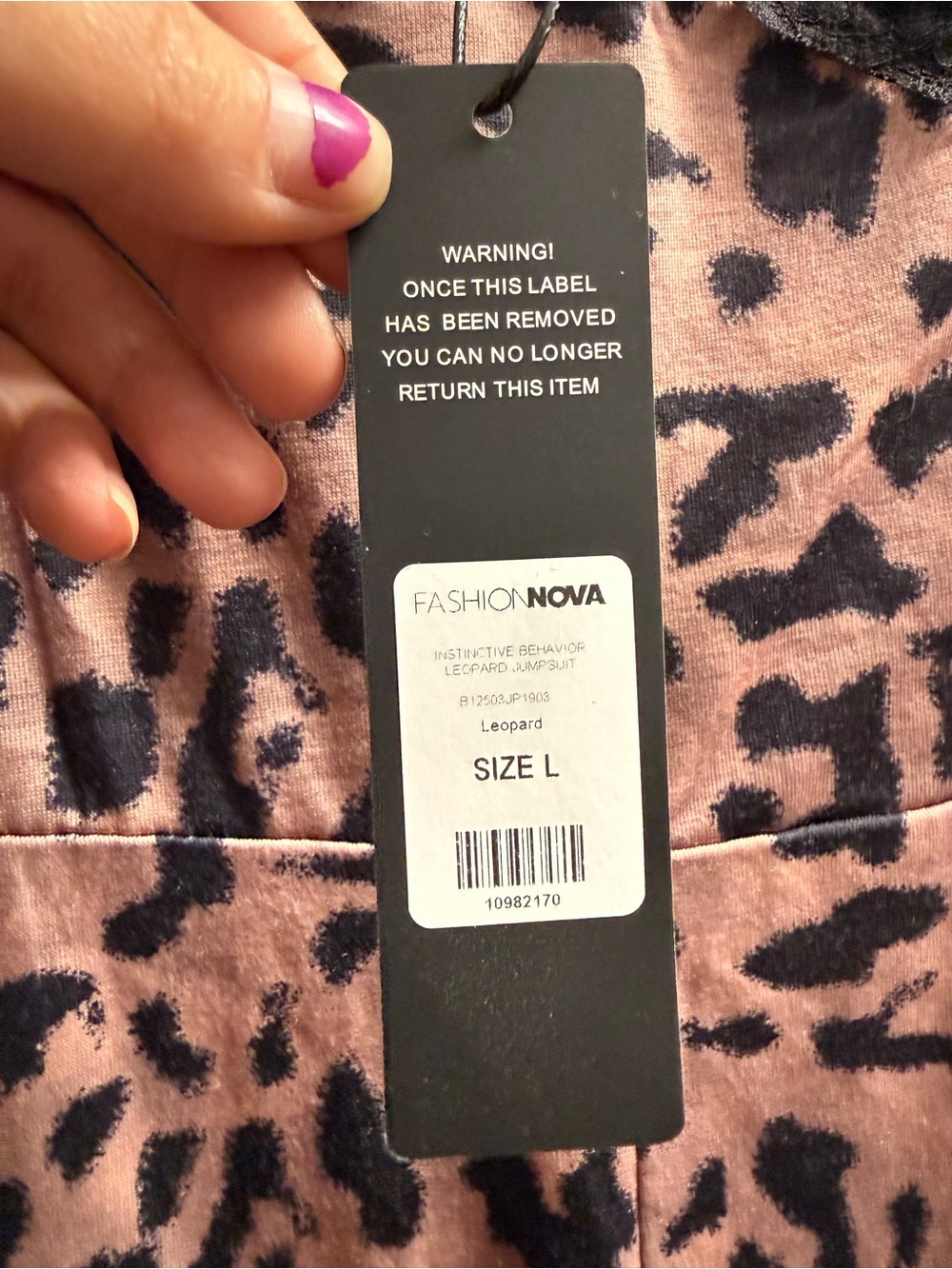 Leopard print lace trim jumpsuit - Picture 4 of 8